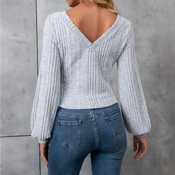 Boho lantern sleeve ribbed top - Picture 5 of 15